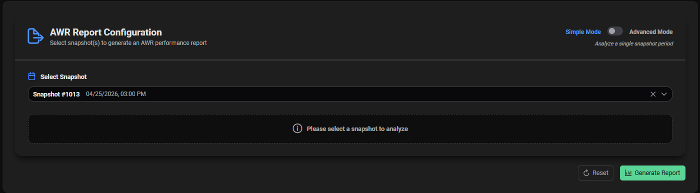 Snapshot Selector Mode